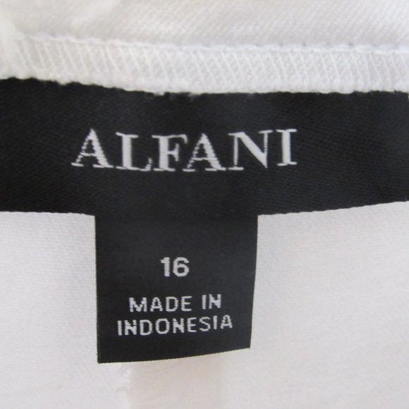 💞Alfani Womens Ruffled Slim Leg Ankle Pants White - Picture 12 of 12